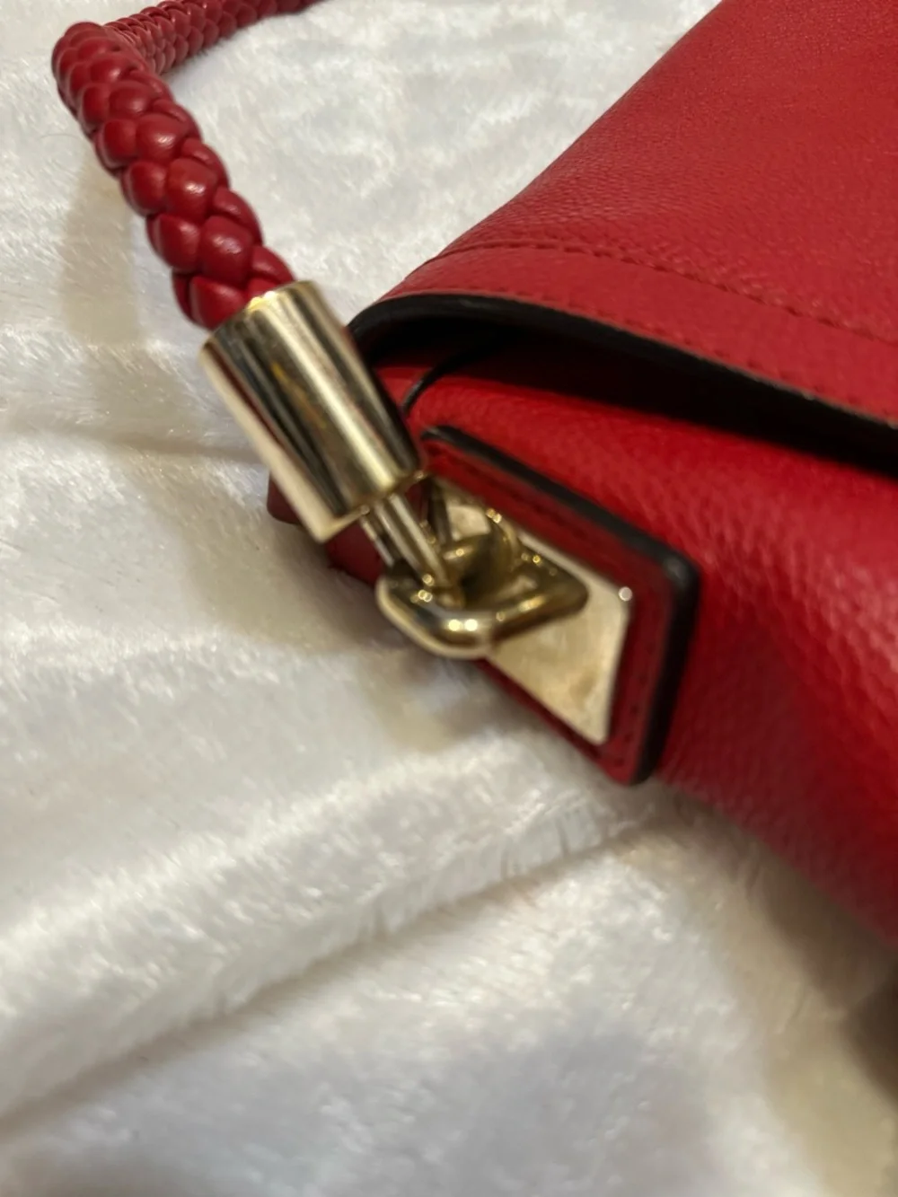 Gucci Red Leather Crossbody with Braided Strap and Tassels - Picture 7 of 11